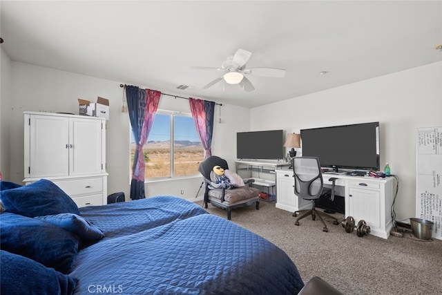 50802 280th St W, Lancaster, CA 93536 - bedroom with carpet flooring, a desk, and ceiling fan