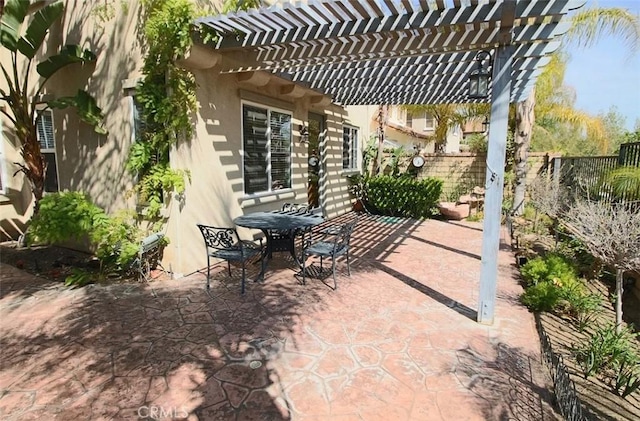 24112 Joshua Dr, Valencia, CA 91354 - view of patio / terrace featuring a pergola and outdoor dining area