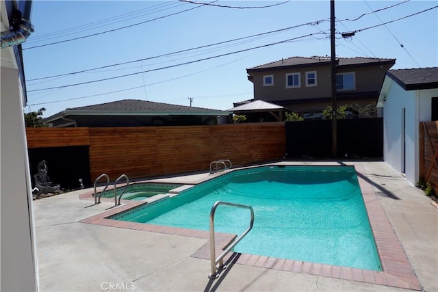 3565 Lashbrook Ave, Rosemead, CA 91770 - view of pool featuring a pool with connected hot tub, a fenced backyard, and a patio area