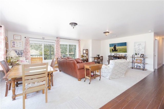 9401 Whispering Pines Rd, Frazier Park, CA 93225 - living area featuring wood finished floors and baseboards