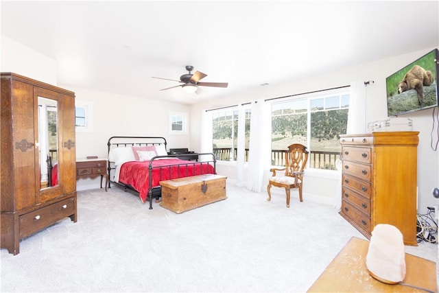 9401 Whispering Pines Rd, Frazier Park, CA 93225 - bedroom with carpet floors and a ceiling fan