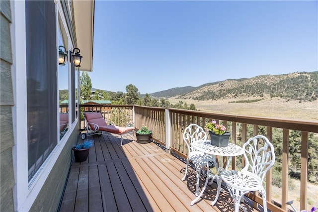 9401 Whispering Pines Rd, Frazier Park, CA 93225 - wooden deck with a mountain view