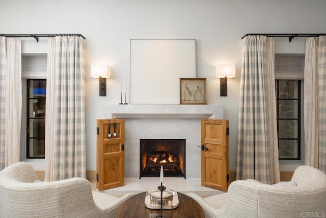 17845 Via De Fortuna, Rancho Santa Fe, CA 92067 - living room featuring a warm lit fireplace