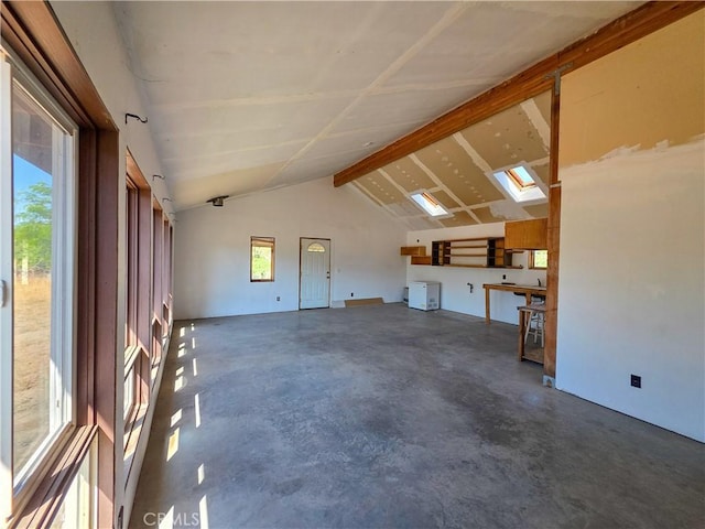 7022 Quarry Rd, Weed, CA 96094 - unfurnished living room with concrete floors