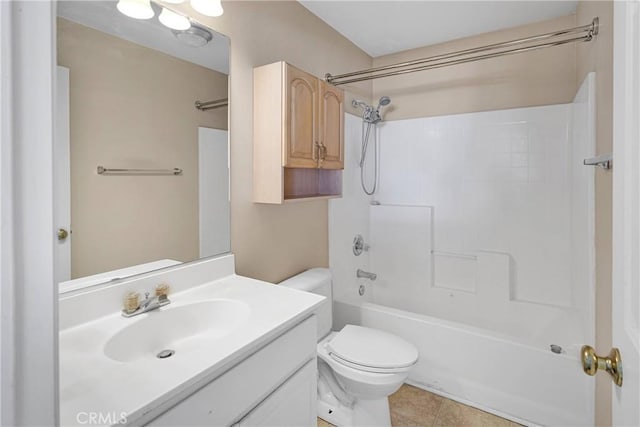 14094 Gray Ln, Victorville, CA 92394 - bathroom with vanity, shower / tub combination, and tile patterned floors