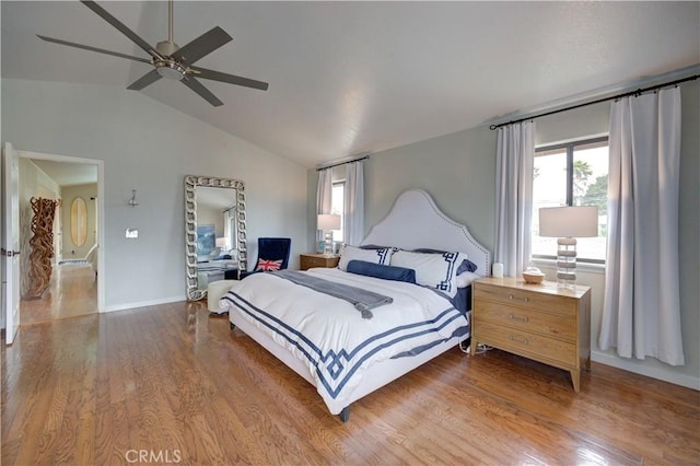 375 N 6th St, Grover Beach, CA 93433 - bedroom with wood finished floors, lofted ceiling, and a ceiling fan