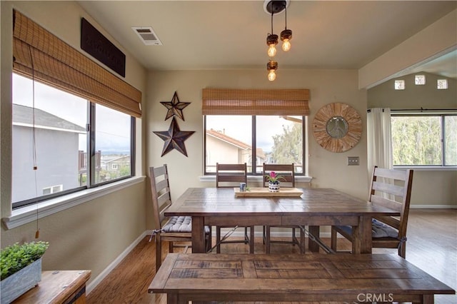 375 N 6th St, Grover Beach, CA 93433 - dining space featuring wood finished floors and baseboards