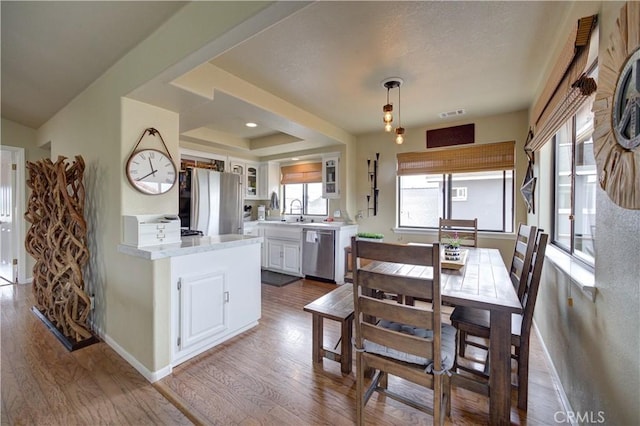 375 N 6th St, Grover Beach, CA 93433 - dining space featuring dark wood-style flooring
