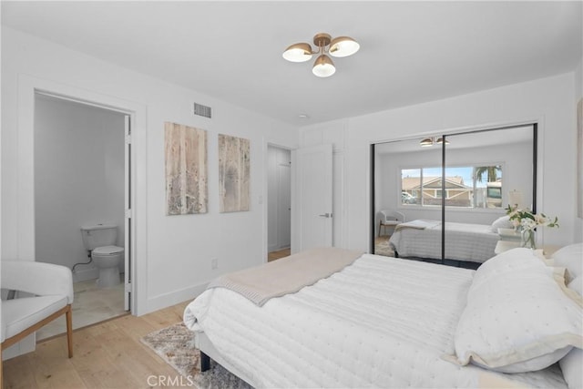 6611 Pickett Ave, Garden Grove, CA 92845 - bedroom with light wood-style floors, a closet, and ensuite bathroom