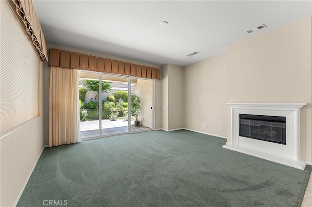 1790 N Forest Oaks Dr, Beaumont, CA 92223 - unfurnished living room with carpet flooring and a glass covered fireplace