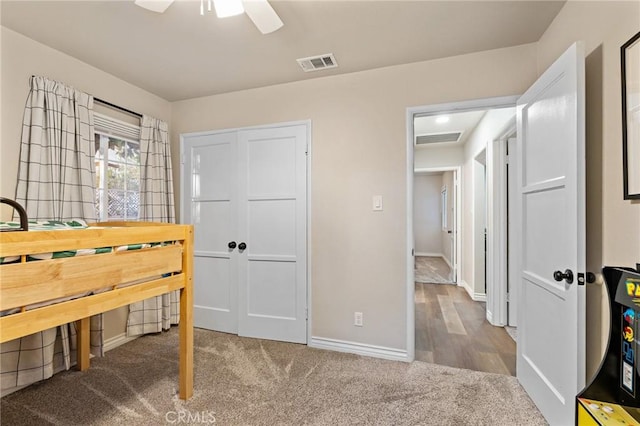 716 N Tulare Way, Upland, CA 91786 - bedroom featuring carpet flooring, a closet, and ceiling fan