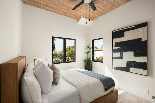 4411/2 Goldenrod Ave, Corona Del Mar, CA 92625 - carpeted bedroom with wood ceiling and a ceiling fan