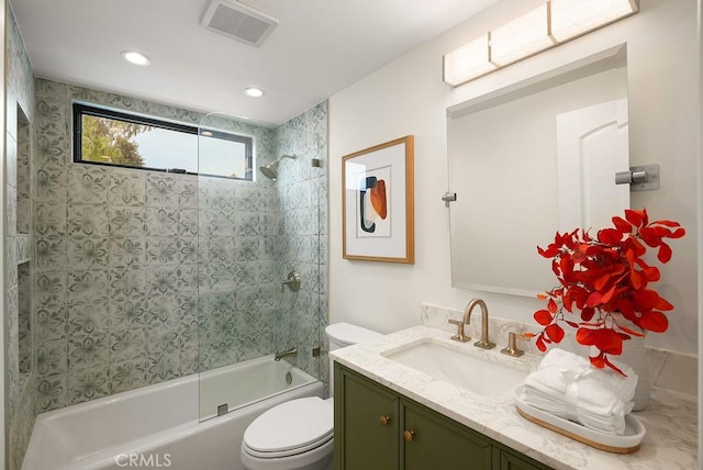 4411/2 Goldenrod Ave, Corona Del Mar, CA 92625 - full bathroom with vanity, washtub / shower combination, and recessed lighting