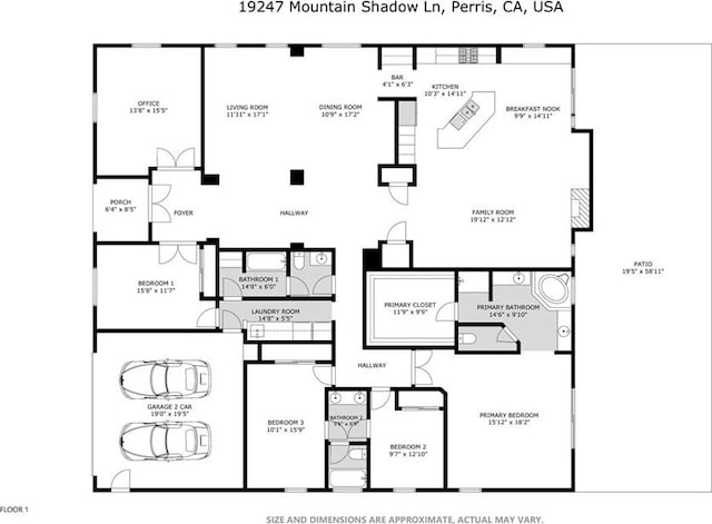 19247 Mountain Shadow Ln, Perris, CA 92570 - view of property floor plan