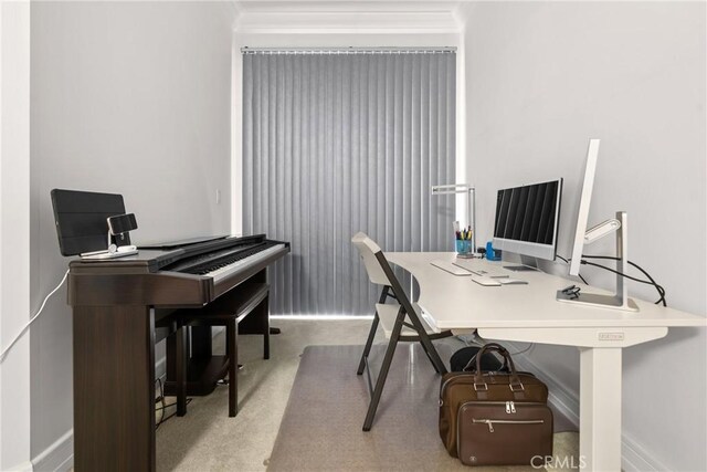 411 N Oakhurst Dr Unit 201, Beverly Hills, CA 90210 - home office with carpet floors and crown molding