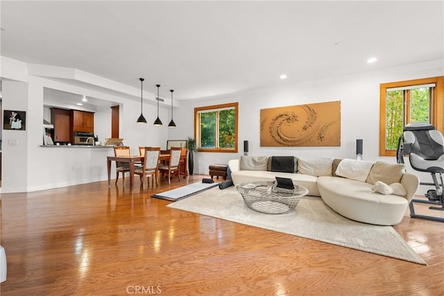 411 N Oakhurst Dr Unit 201, Beverly Hills, CA 90210 - living room featuring recessed lighting and wood finished floors