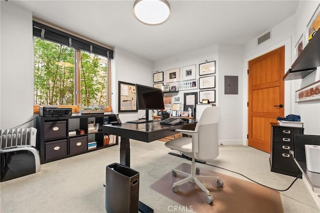 411 N Oakhurst Dr Unit 201, Beverly Hills, CA 90210 - carpeted home office with electric panel and radiator heating unit