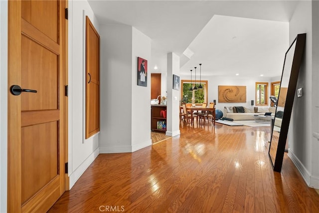 411 N Oakhurst Dr Unit 201, Beverly Hills, CA 90210 - hallway with wood finished floors