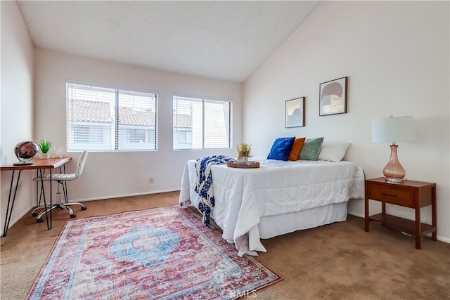 7302 Bright Ave Unit B, Whittier, CA 90602 - bedroom featuring carpet floors and vaulted ceiling