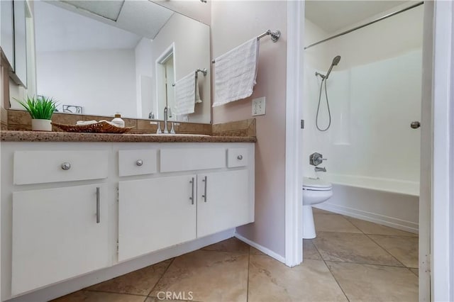 7302 Bright Ave Unit B, Whittier, CA 90602 - full bath with vanity, tile patterned flooring, and shower / washtub combination