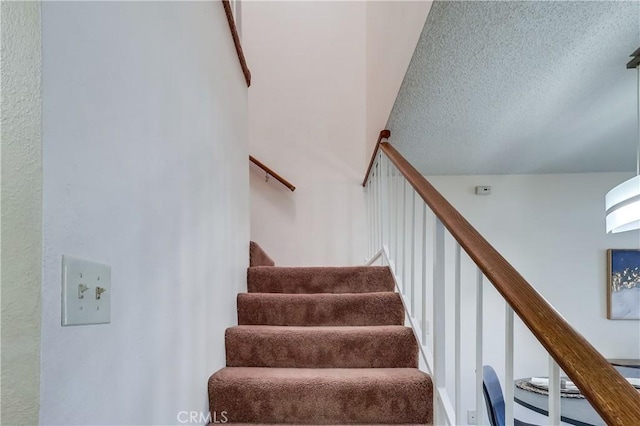 7302 Bright Ave Unit B, Whittier, CA 90602 - stairway with a textured ceiling