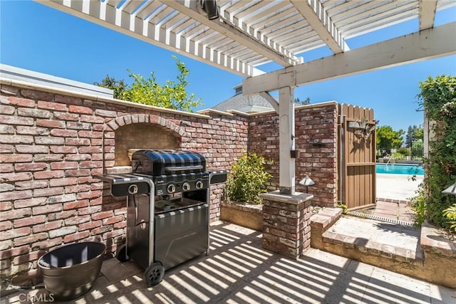 23130 Yvette Ln, Valencia, CA 91355 - view of patio / terrace with a grill and a pergola