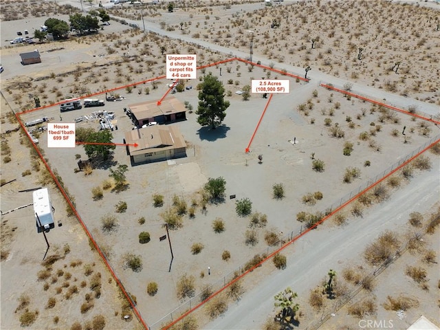 3938 Kreuer Rd, Phelan, CA 92371 - overview of rural landscape featuring a desert landscape and property parcel outlined