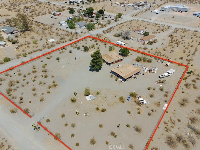 3938 Kreuer Rd, Phelan, CA 92371 - aerial view of sparsely populated area with a desert landscape and property parcel outlined