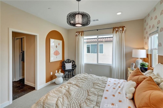 17163 Kent St, Hesperia, CA 92345 - bedroom with carpet, multiple windows, and arched walkways