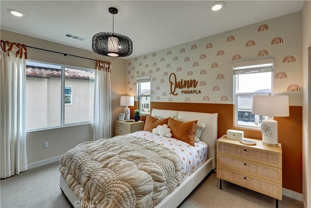 17163 Kent St, Hesperia, CA 92345 - carpeted bedroom featuring multiple windows and recessed lighting