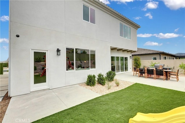 17163 Kent St, Hesperia, CA 92345 - back of property featuring a patio and stucco siding