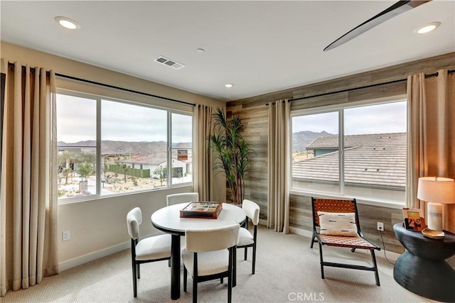 17163 Kent St, Hesperia, CA 92345 - dining room with plenty of natural light, light carpet, and recessed lighting