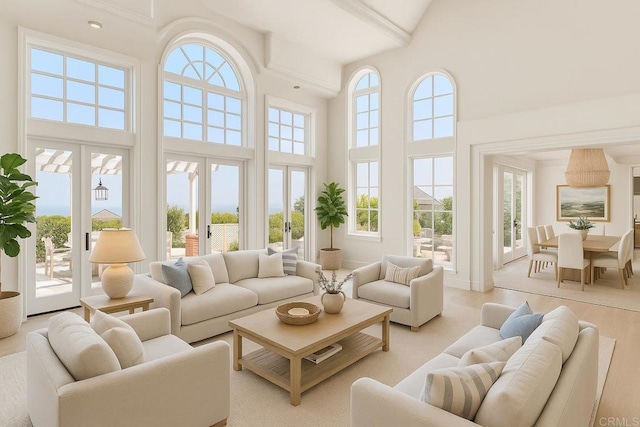 6815 La Jolla Scenic Dr, La Jolla, CA 92037 - living room with a towering ceiling