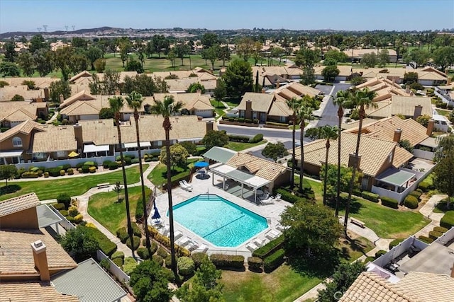 5260 W Palmer Dr, Banning, CA 92220 - aerial view of residential area featuring a pool