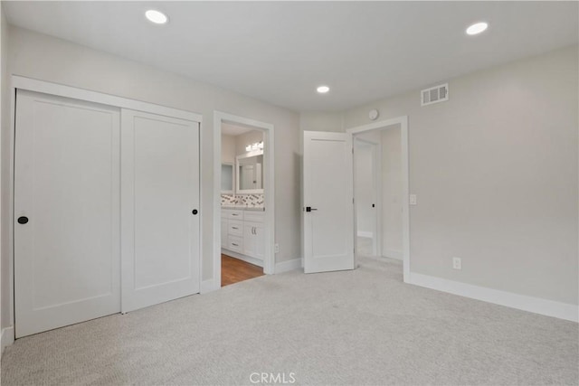 5025 Stonehaven Dr, Yorba Linda, CA 92887 - unfurnished bedroom featuring carpet floors, ensuite bath, a closet, and recessed lighting
