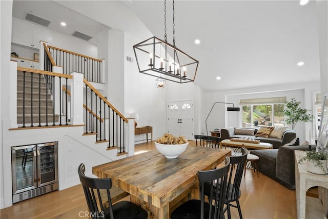 5025 Stonehaven Dr, Yorba Linda, CA 92887 - dining room featuring stairs, wood finished floors, and recessed lighting