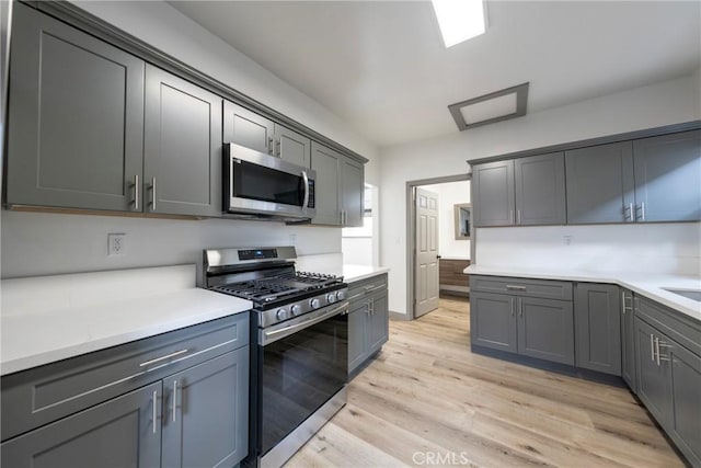 532 W 5th St, Long Beach, CA 90802 - kitchen featuring stainless steel appliances, light wood-type flooring, and light countertops
