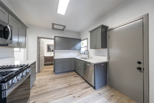 532 W 5th St, Long Beach, CA 90802 - kitchen with stainless steel appliances, light countertops, and light wood finished floors