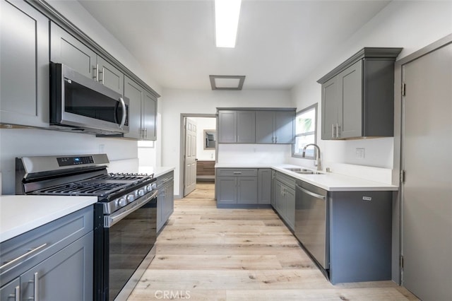 532 W 5th St, Long Beach, CA 90802 - kitchen with appliances with stainless steel finishes, light wood-style flooring, and light countertops