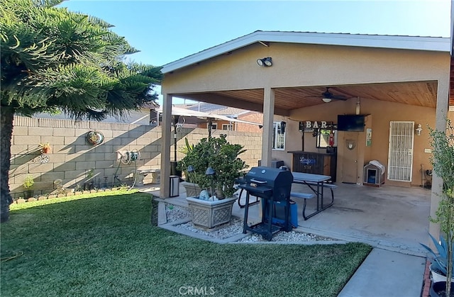 1605 S Birch St, Santa Ana, CA 92707 - view of patio / terrace featuring a ceiling fan and area for grilling