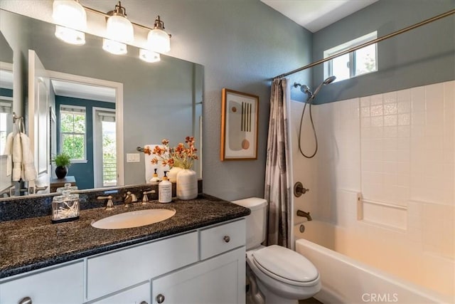 3591 Sacramento Dr Unit 208, San Luis Obispo, CA 93401 - full bathroom with vanity, shower / bathtub combination with curtain, and a textured wall