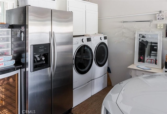 31907 9th Ave, Laguna Beach, CA 92651 - washroom with separate washer and dryer and beverage cooler
