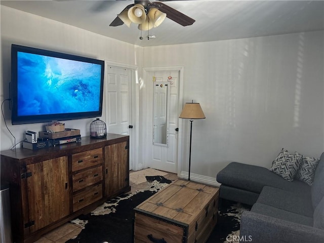 2432 N Eastern Ave, Los Angeles, CA 90032 - living area featuring ceiling fan