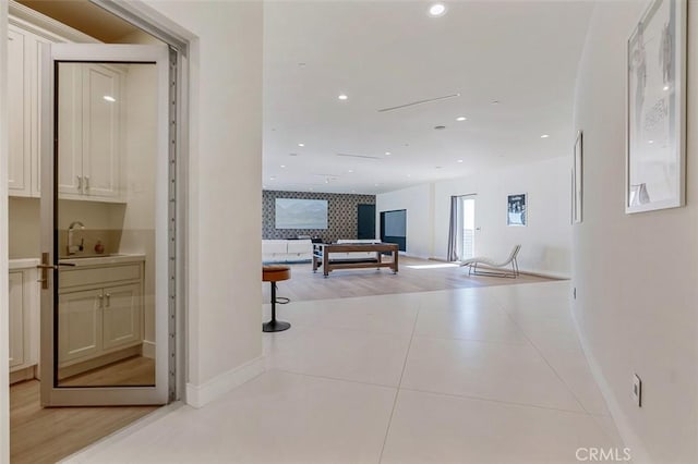 109 Buckskin Rd, Bell Canyon, CA 91307 - hallway featuring light tile patterned floors and recessed lighting