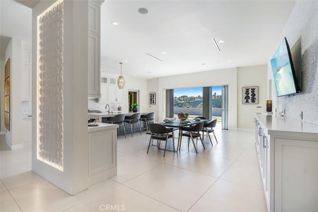 109 Buckskin Rd, Bell Canyon, CA 91307 - dining area with recessed lighting and light tile patterned floors