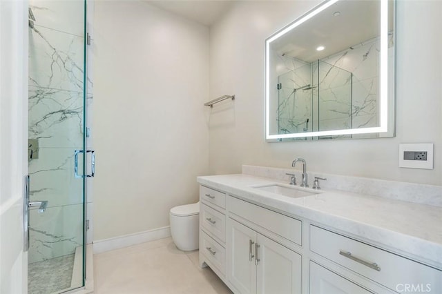 109 Buckskin Rd, Bell Canyon, CA 91307 - full bathroom with a marble finish shower, vanity, and tile patterned flooring