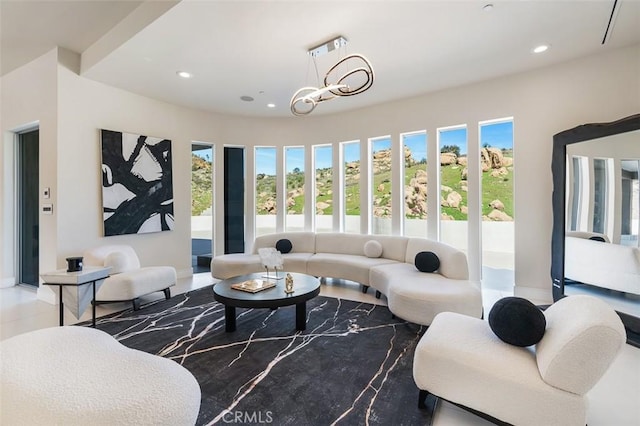 109 Buckskin Rd, Bell Canyon, CA 91307 - living room with plenty of natural light, recessed lighting, and a chandelier