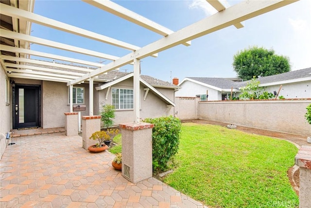 7751 La Mesa Way, Buena Park, CA 90620 - fenced backyard with a patio and a pergola