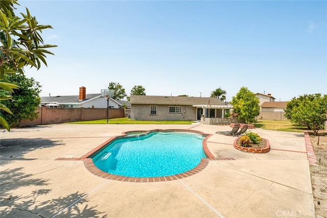 7751 La Mesa Way, Buena Park, CA 90620 - view of swimming pool with a patio, a fenced backyard, and a pool with connected hot tub