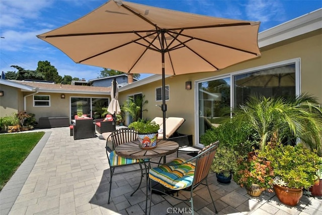 20516 Aetna St, Woodland Hills, CA 91367 - view of patio / terrace with an outdoor living space